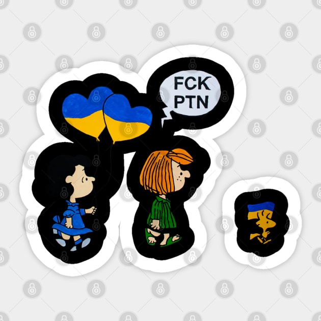 Stand with ukraine I Fck putin Sticker by den.make